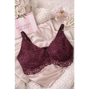 Victoria's Secret Lace Bra in Deep Burgundy XL New
